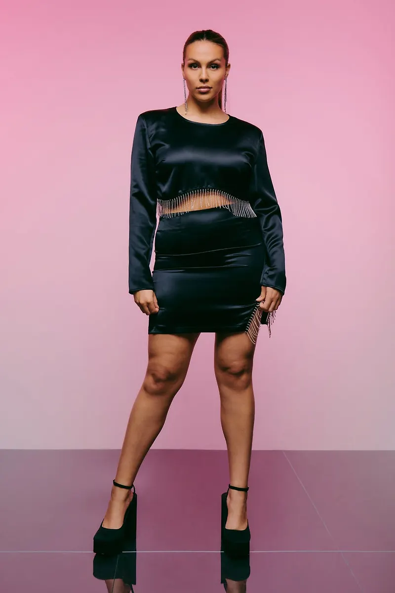 Gemma rhinestone mini skirt