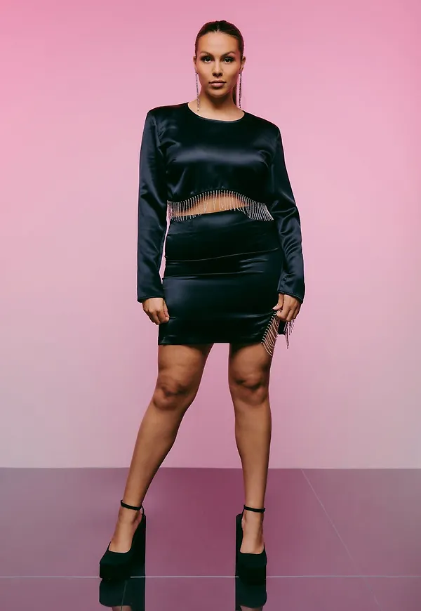 Gemma rhinestone mini skirt