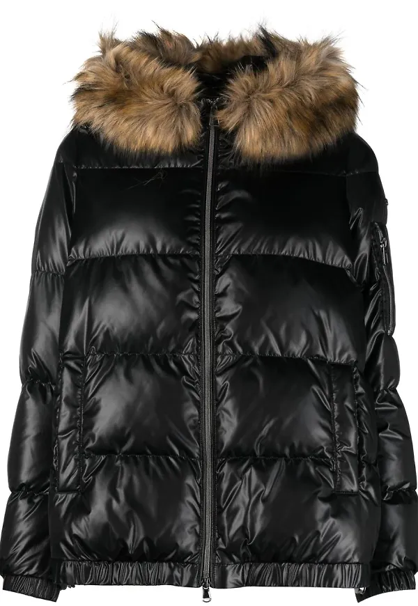 Geox faux-fur trimmed hood parka - Svart