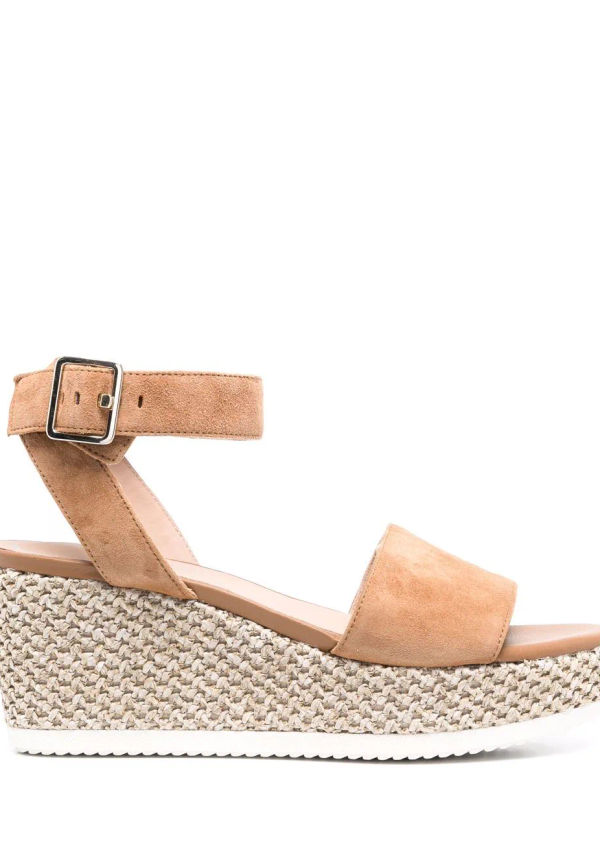 Geox Lipari vävda sandaler med kilklack - Neutral