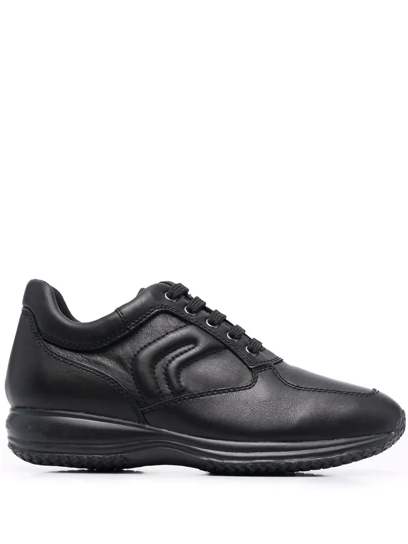 Geox låga präglade sneakers - Svart