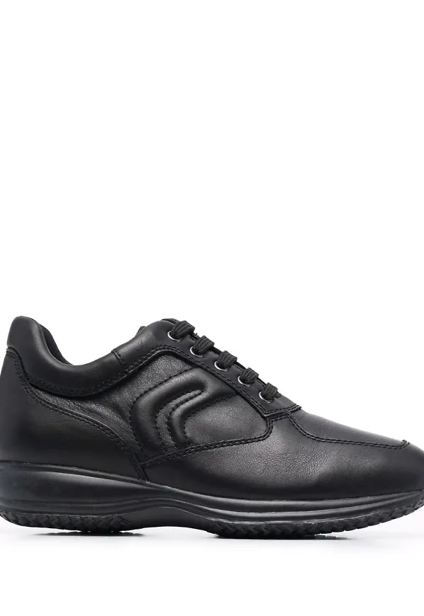 Geox låga präglade sneakers - Svart