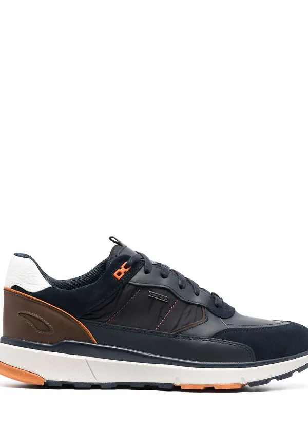 Geox låga sneakers med panel - Blå