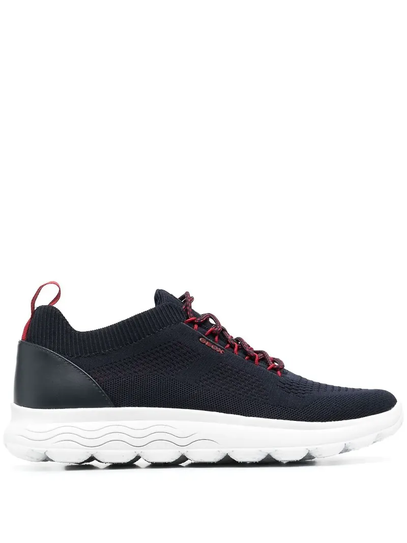 Geox låga stickade sneakers - Blå