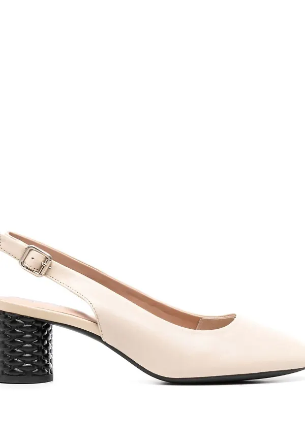 Geox slingback-pumps med blockklack - Neutral