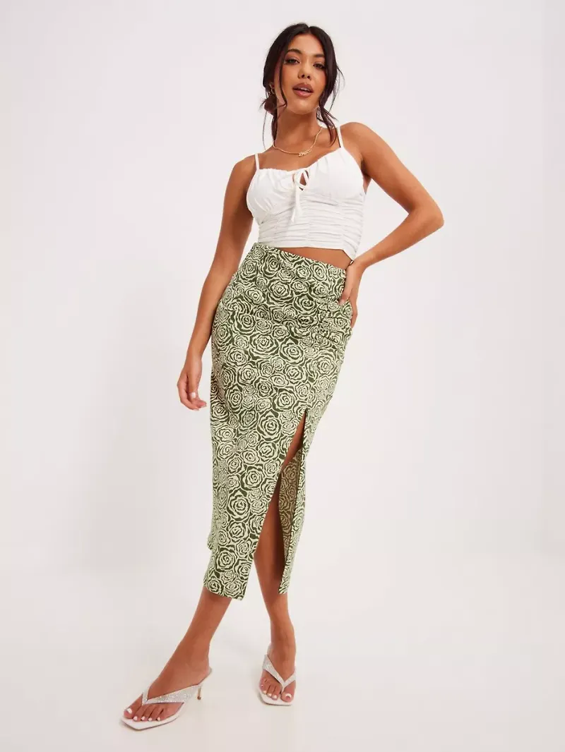 Gestuz - Midikjolar - Chive - RosilleGZ HW skirt - Kjolar - Midi Skirts