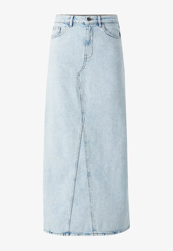 Gestuz - Jeanskjol Milygz HW Long Skirt - Blå