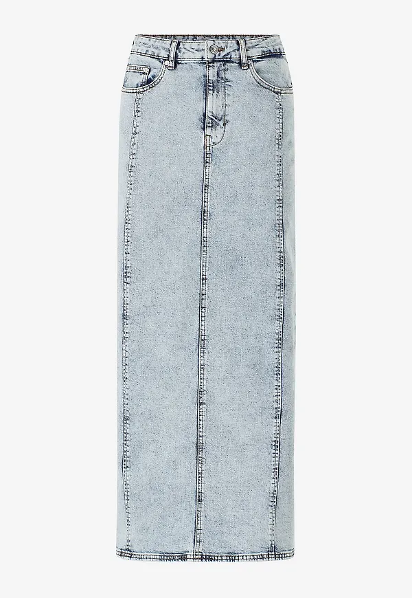Gestuz - Jeanskjol TilliaGZ Long Skirt - Blå