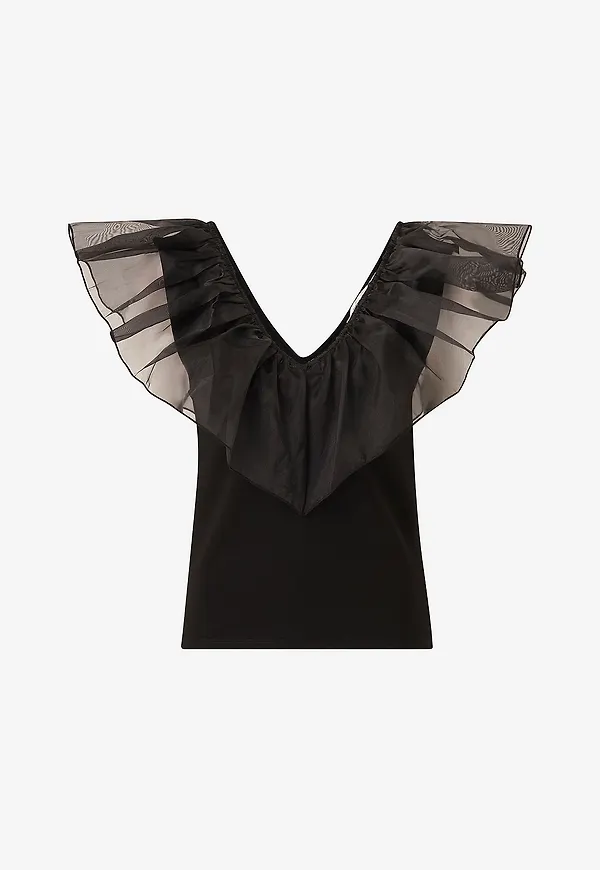 Gestuz - Topp Mistgz SL Frill Top - Svart