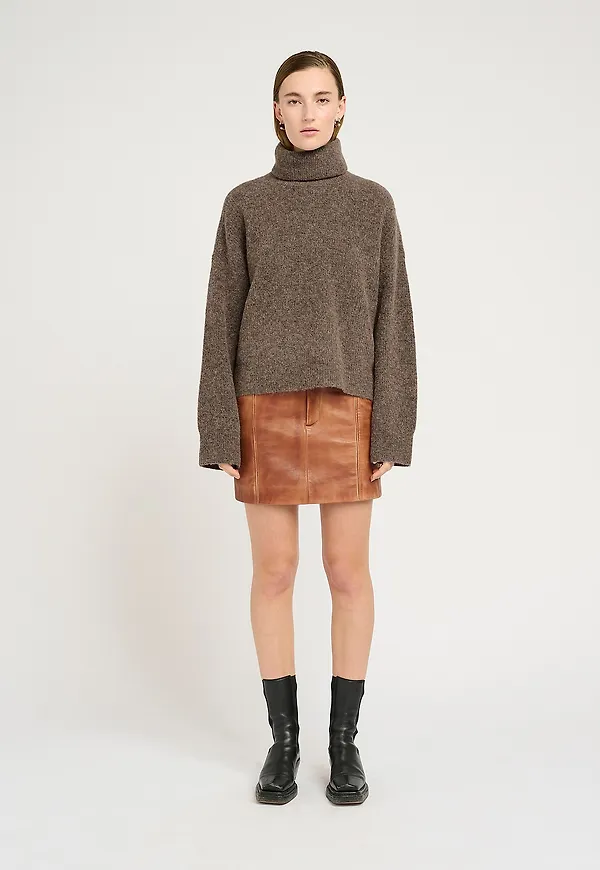 Gestuz - Tröja AlphaGZ Rollneck - Brun