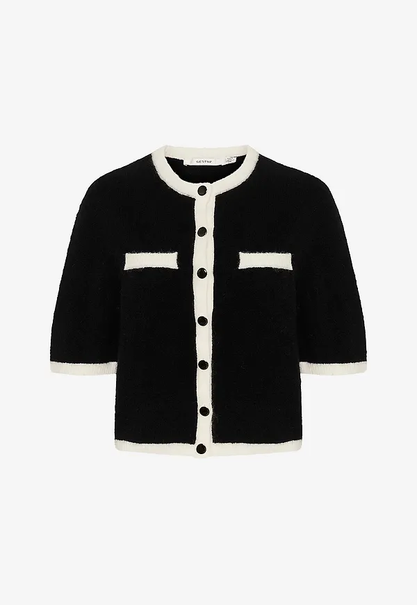 Gestuz - Cardigan gzAlpha Contrast - Svart