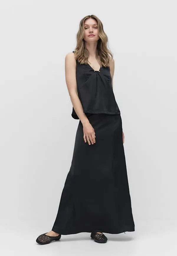 MQ Marqet Gestuz Gzjessie hw Skirt Maxikjol Black Dam 36