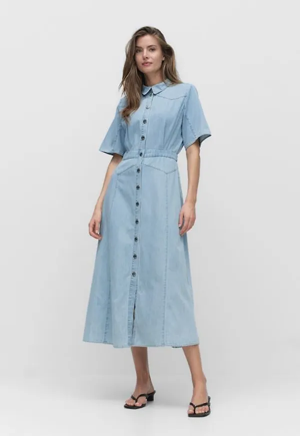 MQ Marqet Gestuz Gzsauda Long Dress Maxiklänning Light Blue Dam 34