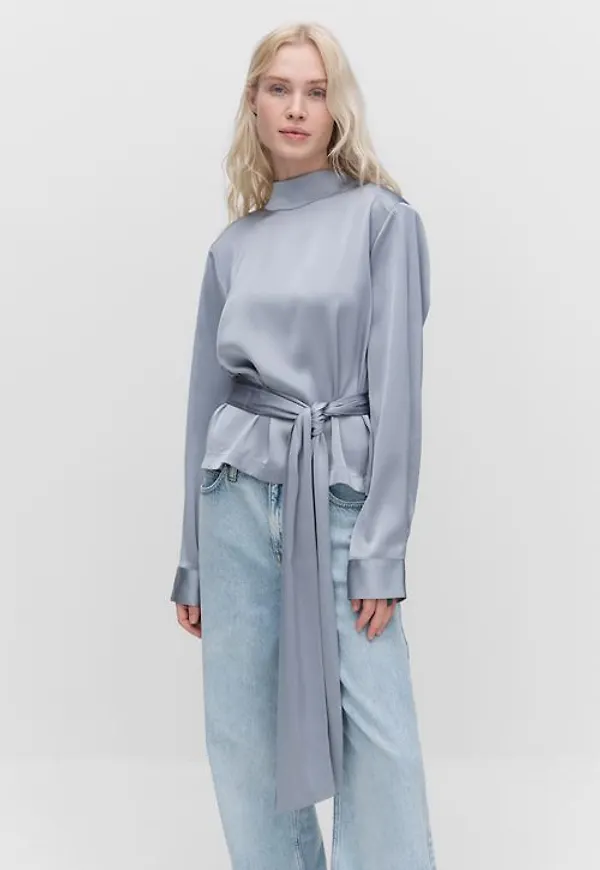 Gestuz Harpergz ls blouse Blusar GREY BLUE Dam 36