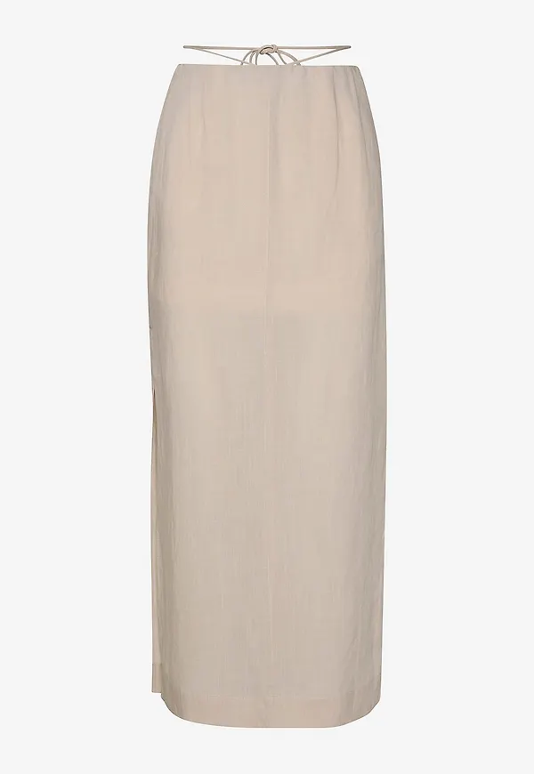 Gestuz - Kjol MalouGZ Linen MW Skirt - Beige