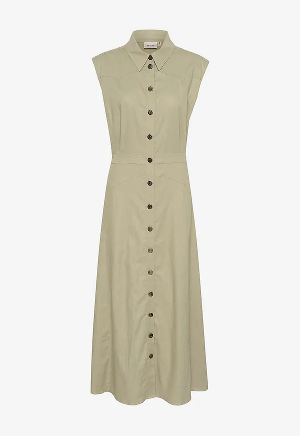 Gestuz - Maxiklänning gzIzza SL Shirt Dress - Beige