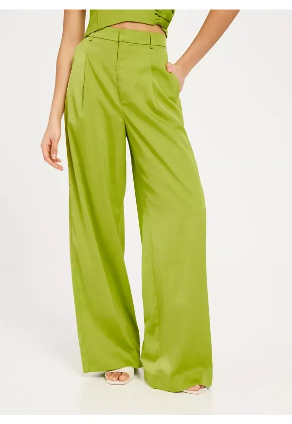 Gestuz NiliaGZ MW wide pants Vida byxor Citron