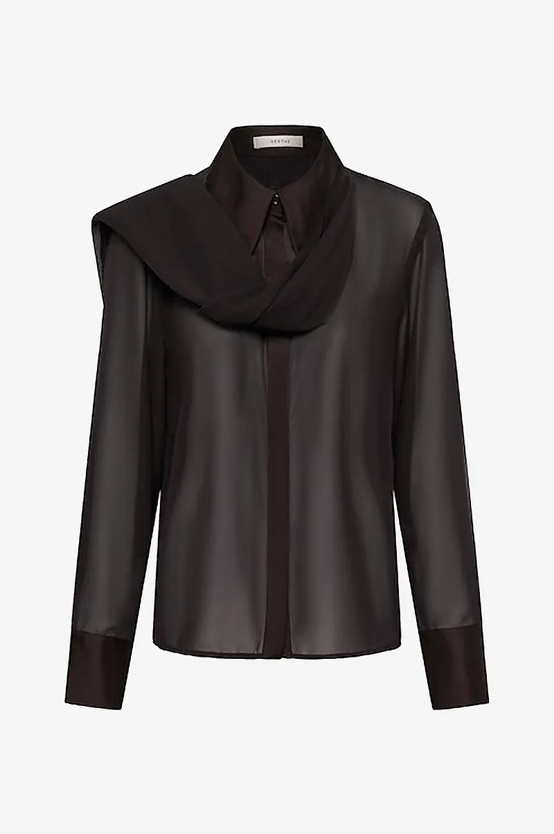 Gestuz - Skjorta GZlynne scarf shirt - Brun