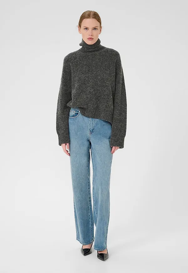 Gestuz - Tröja AlphaGZ Rollneck - Grå