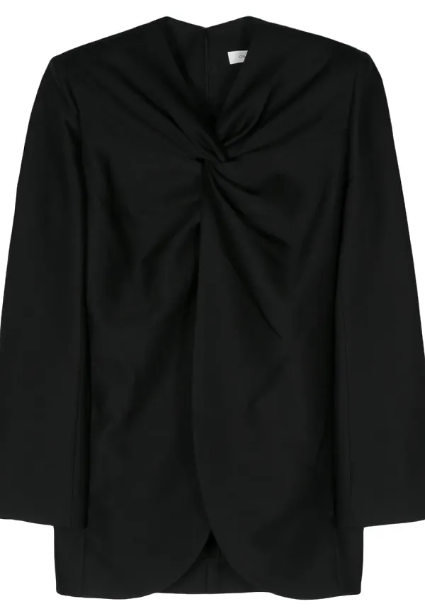 GIA STUDIOS blus med knutdetalj - Svart