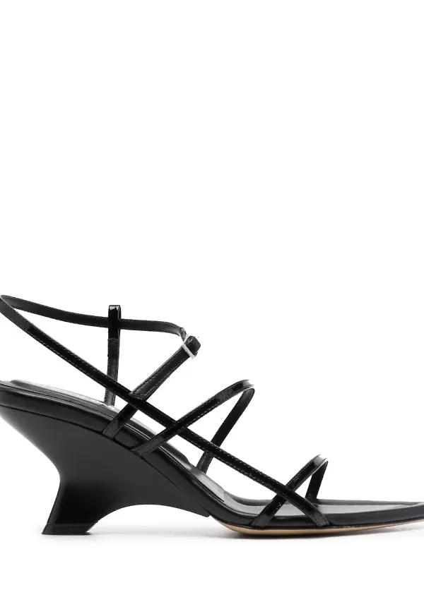 GIABORGHINI Gia26 lädersandaler 70 mm - Svart