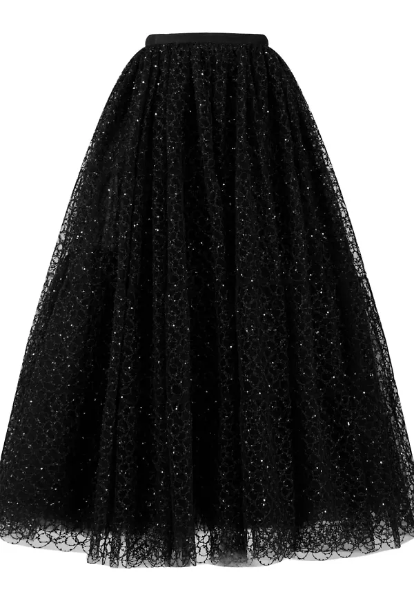 Giambattista Valli A-linjekjol med strass - Svart