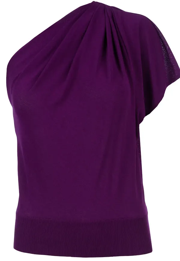 Giambattista Valli asymmetric shoulder top - Lila