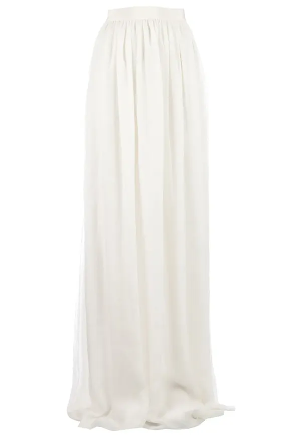 Giambattista Valli curtained maxi skirt - IVORY