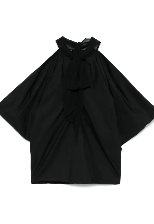 Giambattista Valli draperad blus - Svart