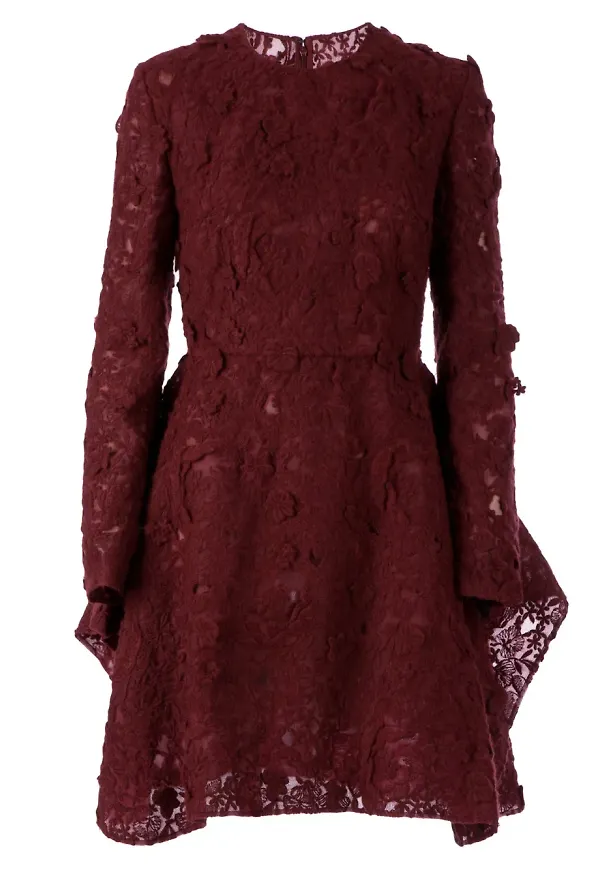 Giambattista Valli lace embroidery dress - Röd