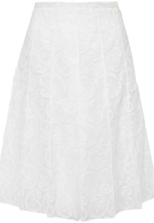 Giambattista Valli plisserad spetskjol - Vit
