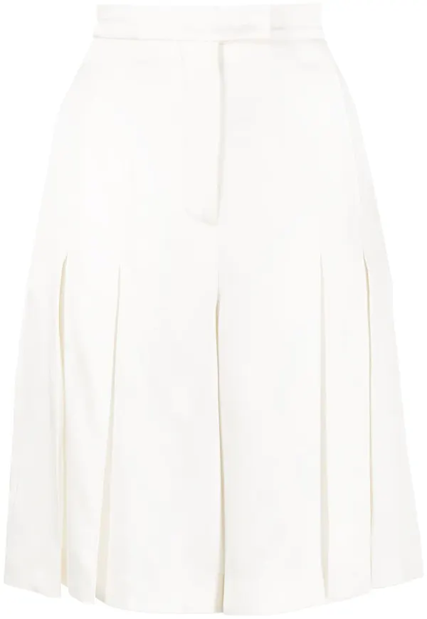 Giambattista Valli plisserade knälånga culottes - Vit