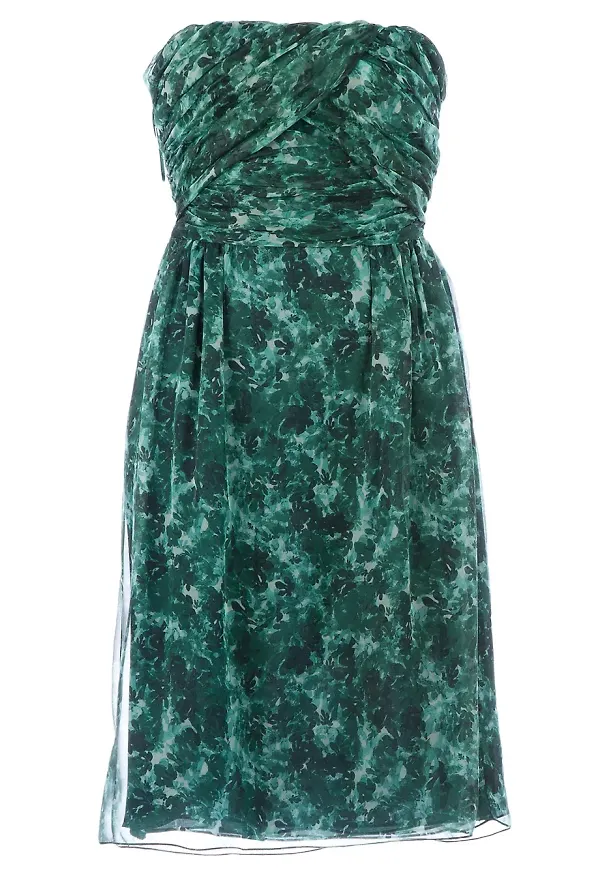Giambattista Valli printed strapless dress - Grön