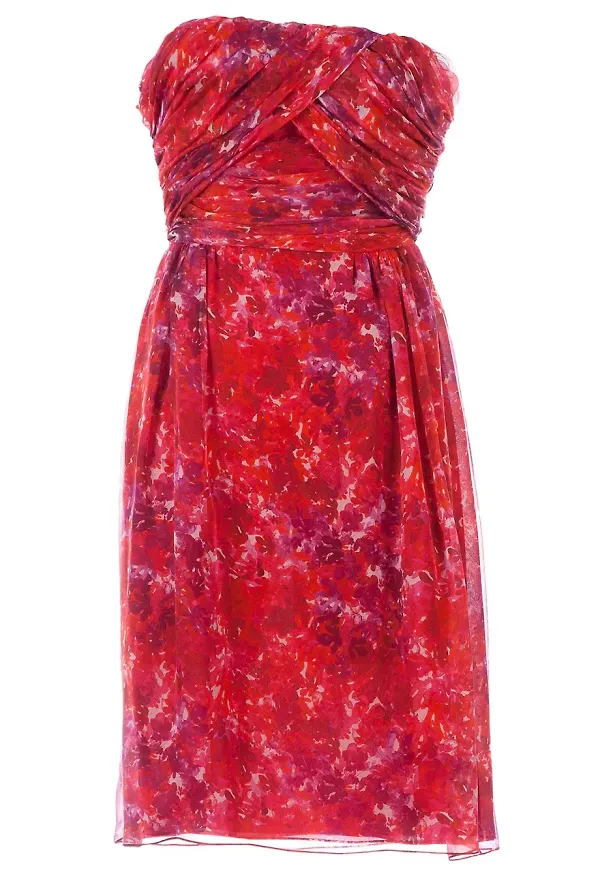 Giambattista Valli printed strapless dress - Röd