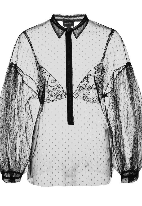 Giambattista Valli skir spetsskjorta - Svart