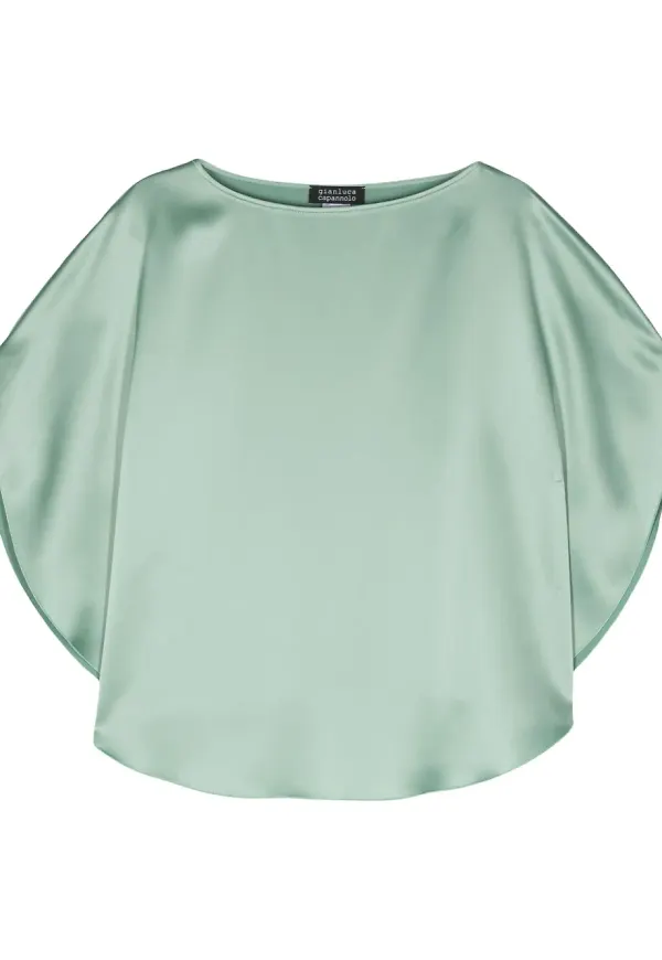Gianluca Capannolo blus med stygndetalj - Grön