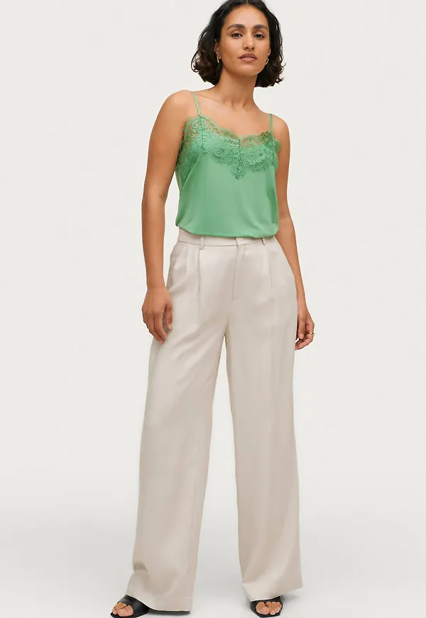 Gina Tricot - Byxor Leo Wideleg Trousers - Beige