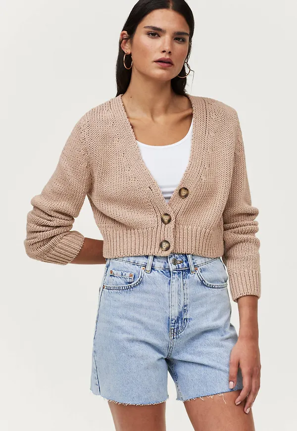 Gina Tricot - Cardigan Ariel Knitted Cardigan - Beige