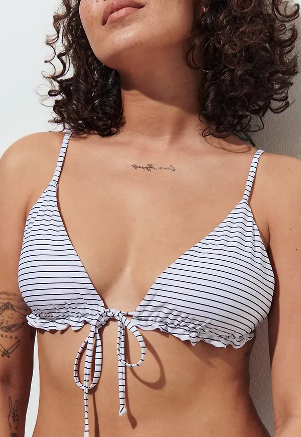 Gina Tricot - Frill strap bikini triangle - bikini - White - L - Female