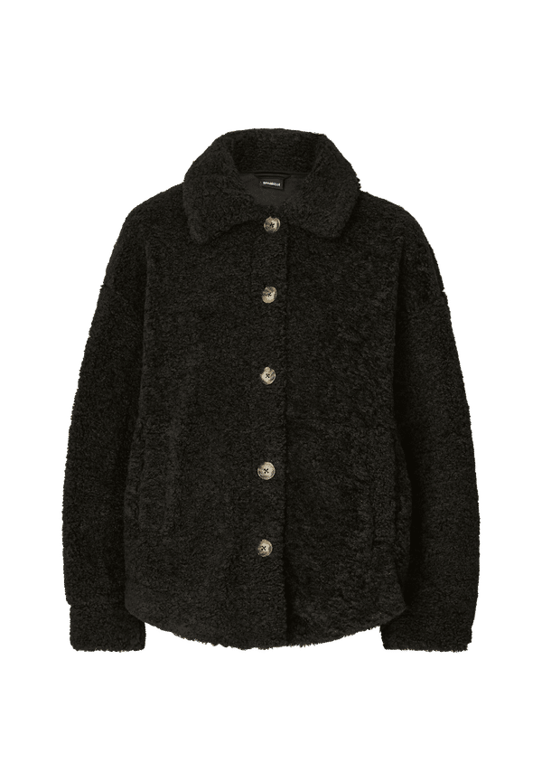 Gina Tricot - Fuskpäls Celeste Teddy Jacket - Svart