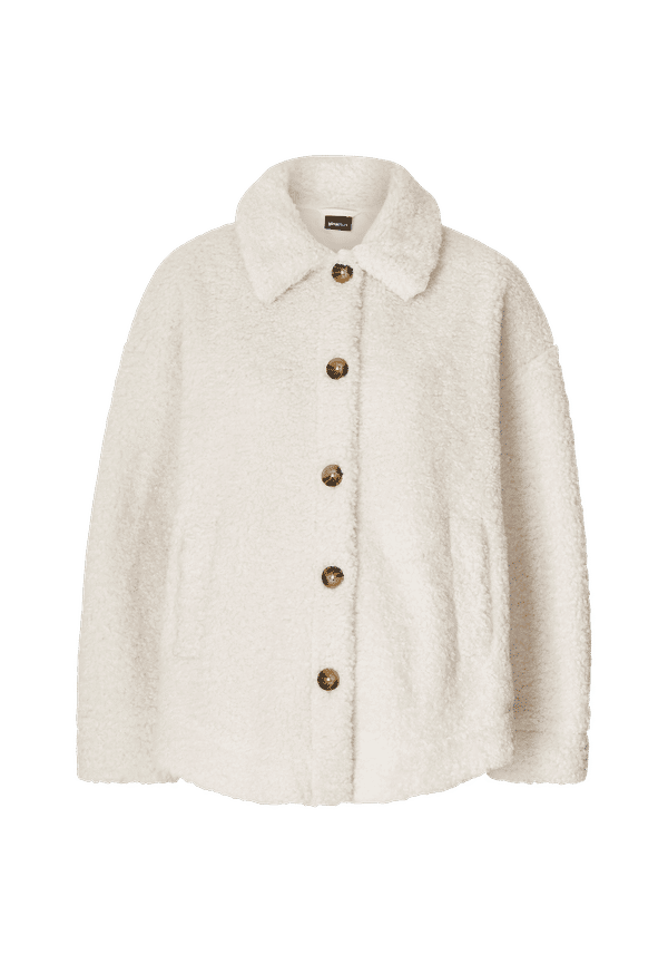Gina Tricot - Fuskpäls Celeste Teddy Jacket - Vit