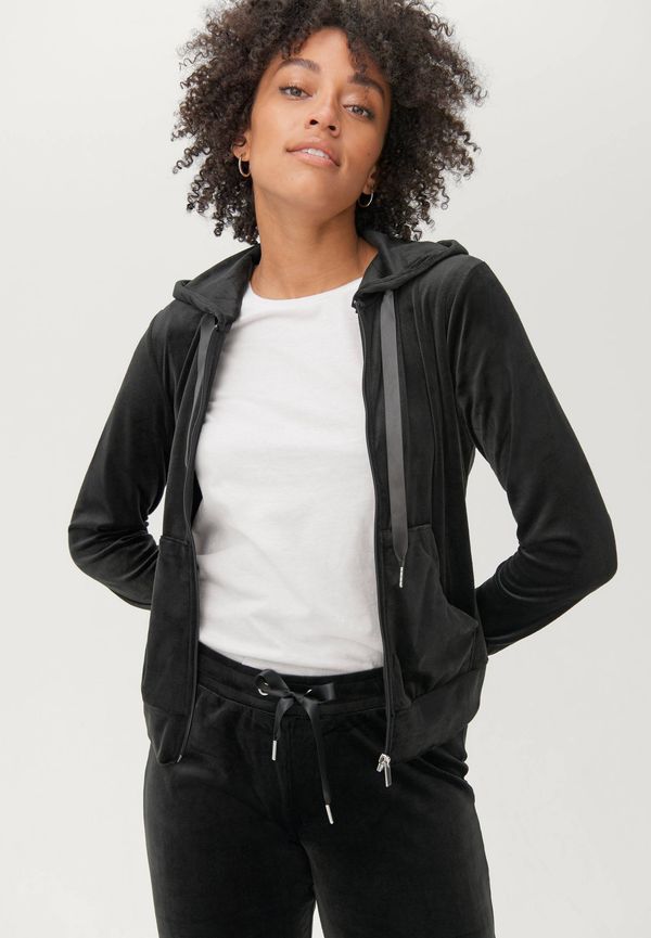 Gina Tricot - Huvtröja Cecilia Velour Hoodie - Svart