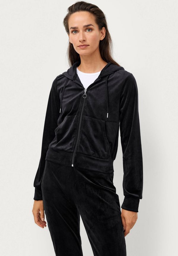 Gina Tricot - Huvtröja Melinda Velour Hoodie - Svart - 36/38