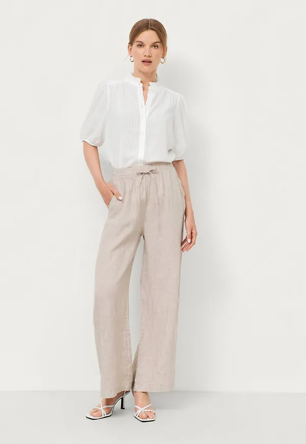 Gina Tricot - Linnebyxor Disa Linen Trousers - Beige