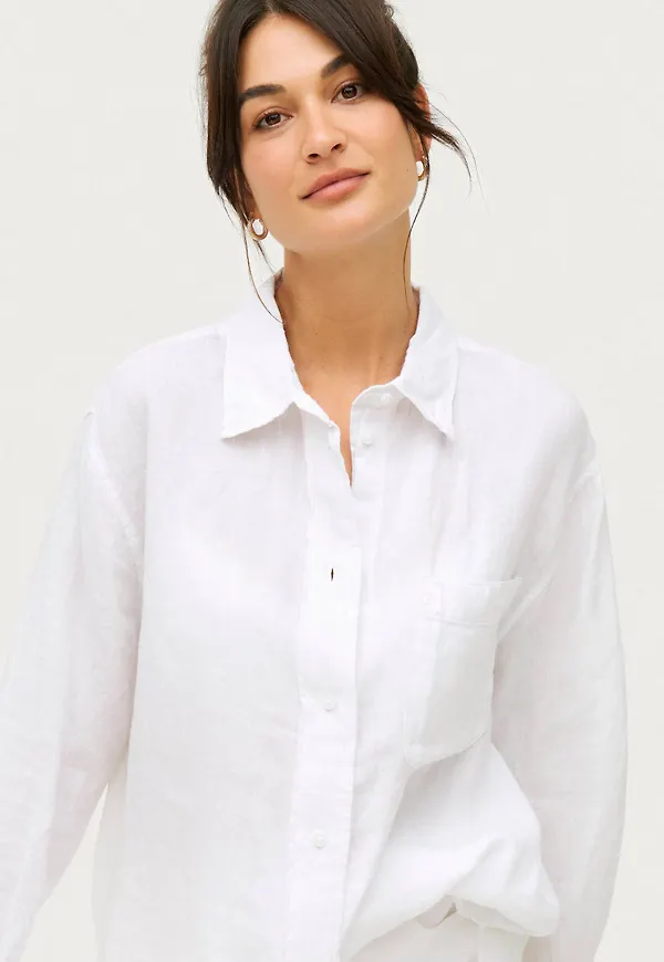 Gina Tricot - Linneskjorta Aliette Linen Shirt - Vit