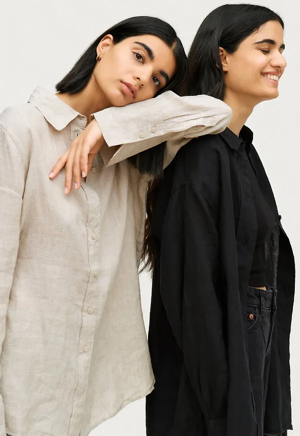 Gina Tricot - Linneskjorta Lovisa Linen Shirt - Natur