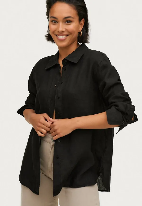 Gina Tricot - Linneskjorta Lovisa Linen Shirt - Svart