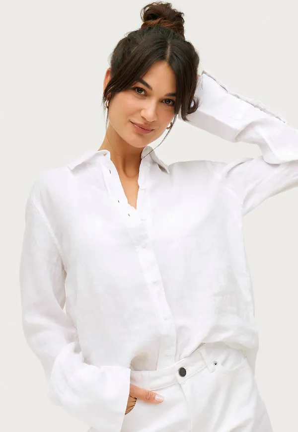 Gina Tricot - Linneskjorta Lovisa Linen Shirt - Vit