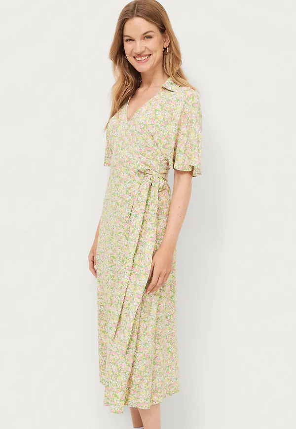 Gina Tricot - Omlottklänning Doris Long Dress - Grön