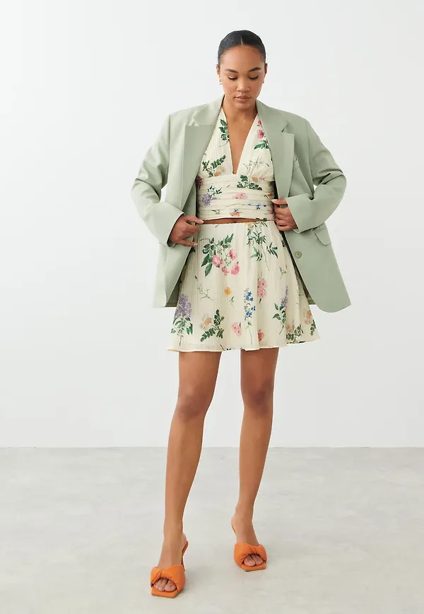 Gina Tricot - Short skirt - kjolar - Beige - XL - Female